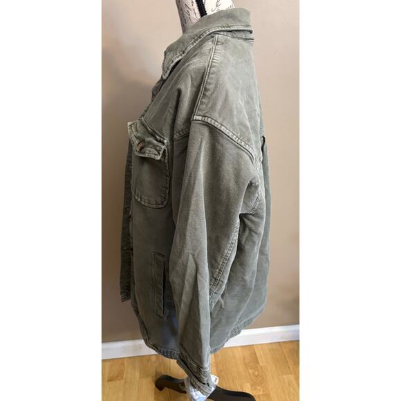 Aerie LumberJane Army Jacket Womens SMALL Olive Green Oversized - Picture 8 of 9
